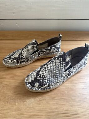 Vince Camuto Women's Snakeskin Espadrille Slip-Ons - Black & White